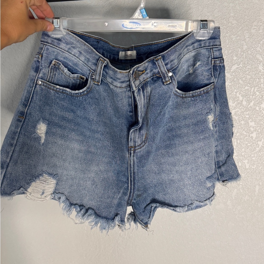 Casual Blue Distressed Women's Jean Shorts